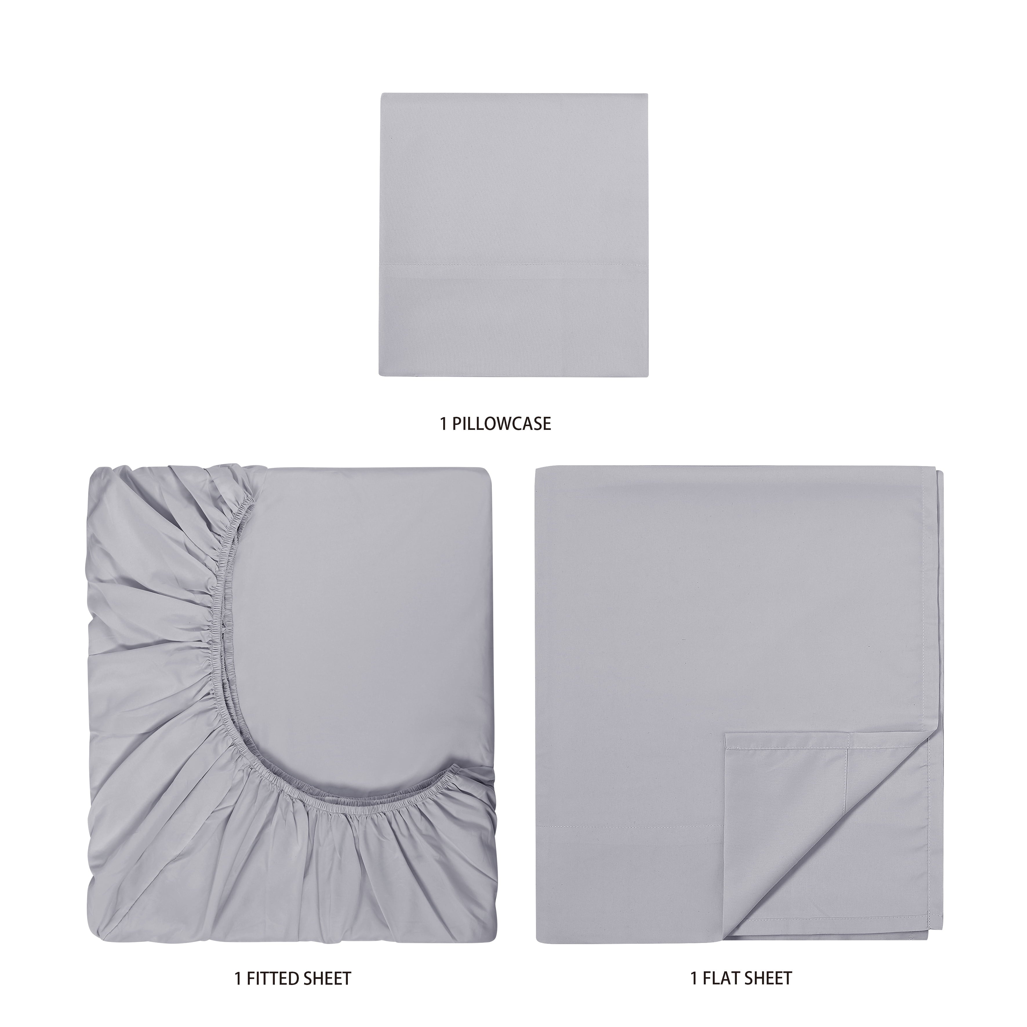 Kids Soft Microfiber Sheet Set, Gray, Twin, 3 Pieces - Image 5